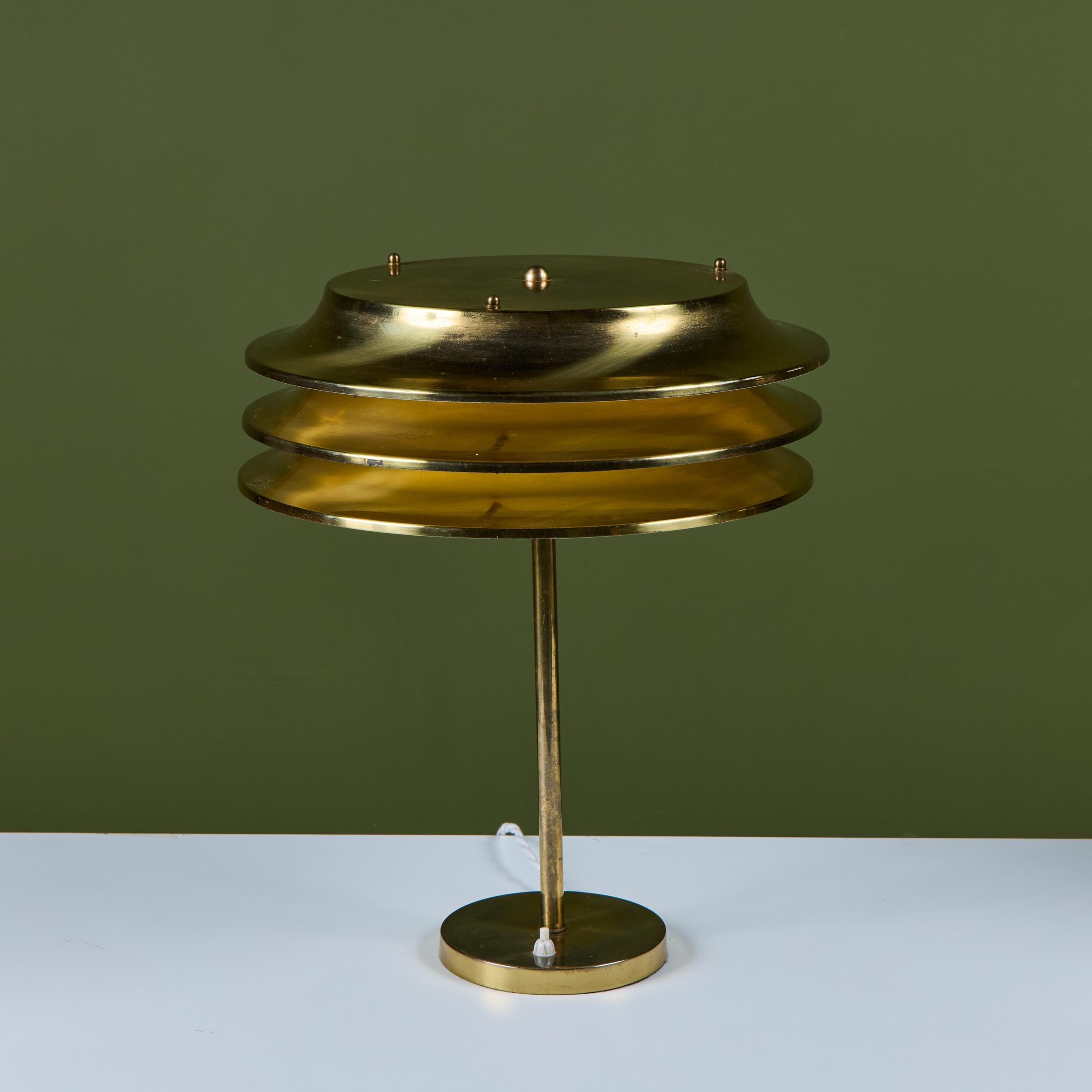 Paire de lampes de table en laiton Kai Kai pour Orno en vente 2