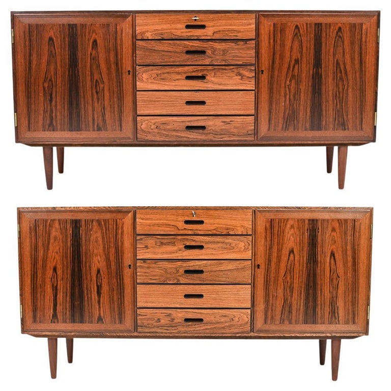 Pair of Kai Winding for Niels Christensen Rosewood Sideboards For Sale at  1stDibs