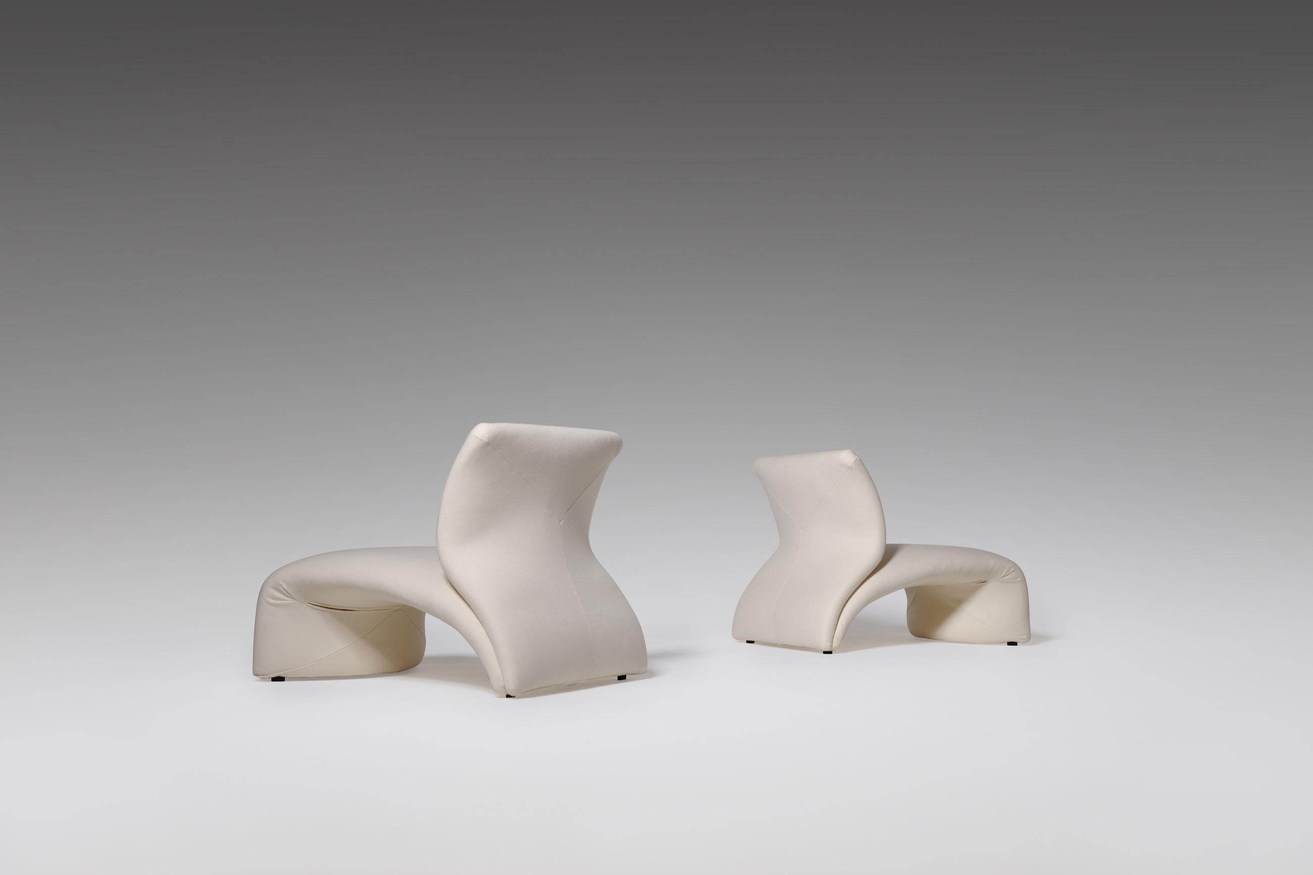 Mid-Century Modern Pair of ‘Kaïdo’ Lounge Chairs by Kwok Hoï Chan for Steiner, 1968 For Sale