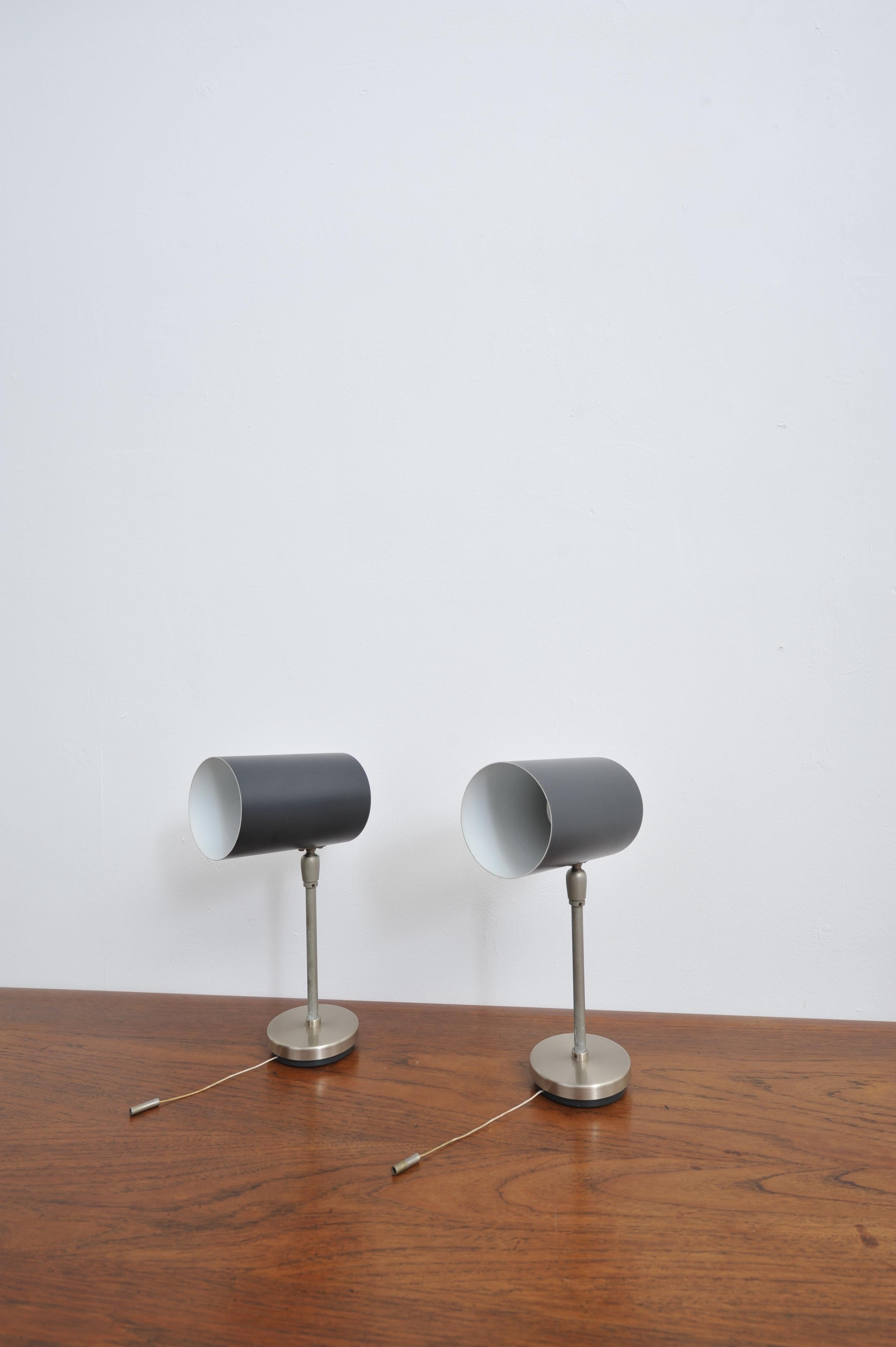 A rare pair of Kaiser Idell wall lamps from the 1960s. Each piece retains its original lacquer finish and remains in very good vintage condition. See Photos.