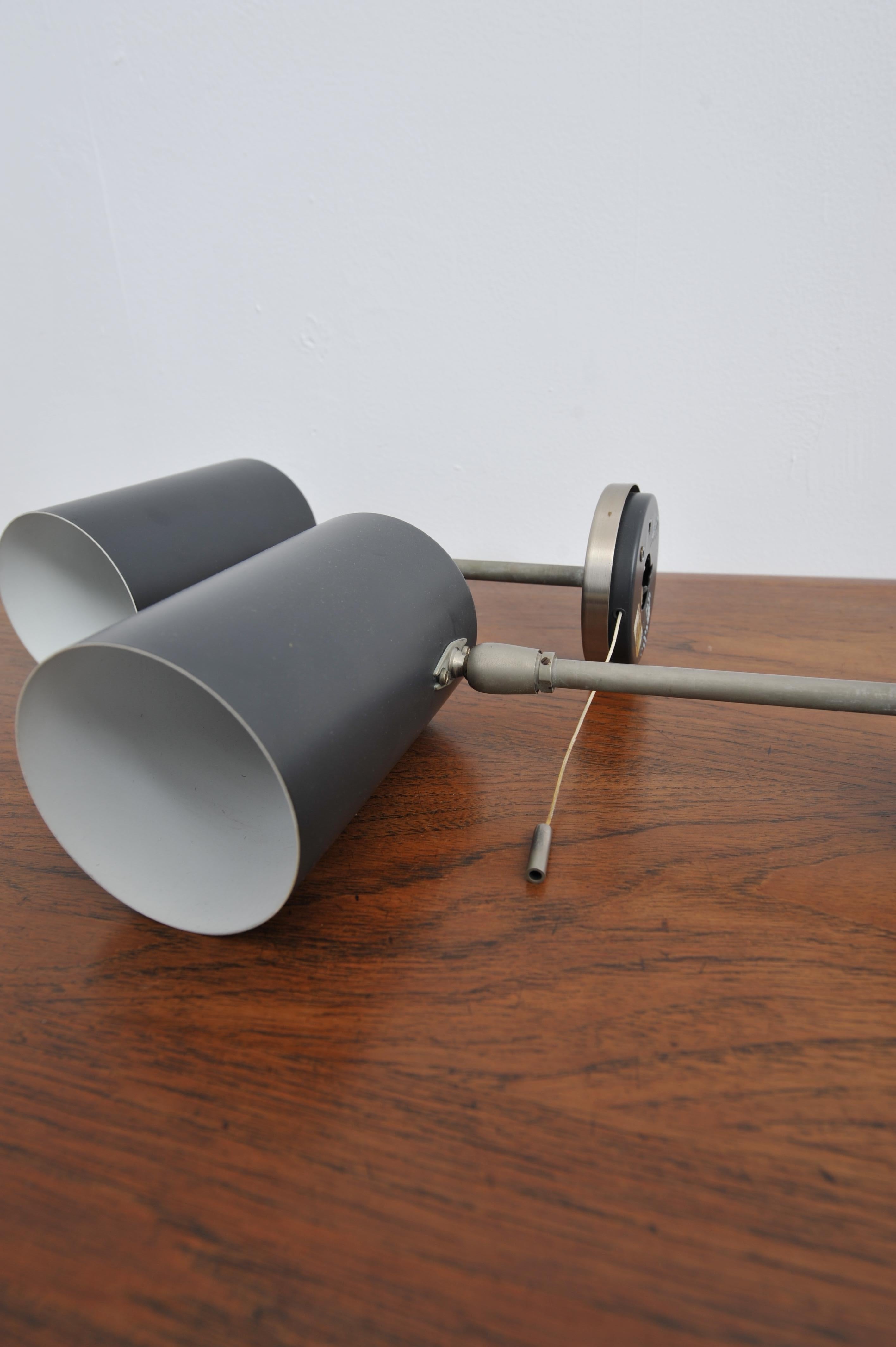 Mid-20th Century Pair of Kaiser Idell Wall Lamps (1960s) For Sale
