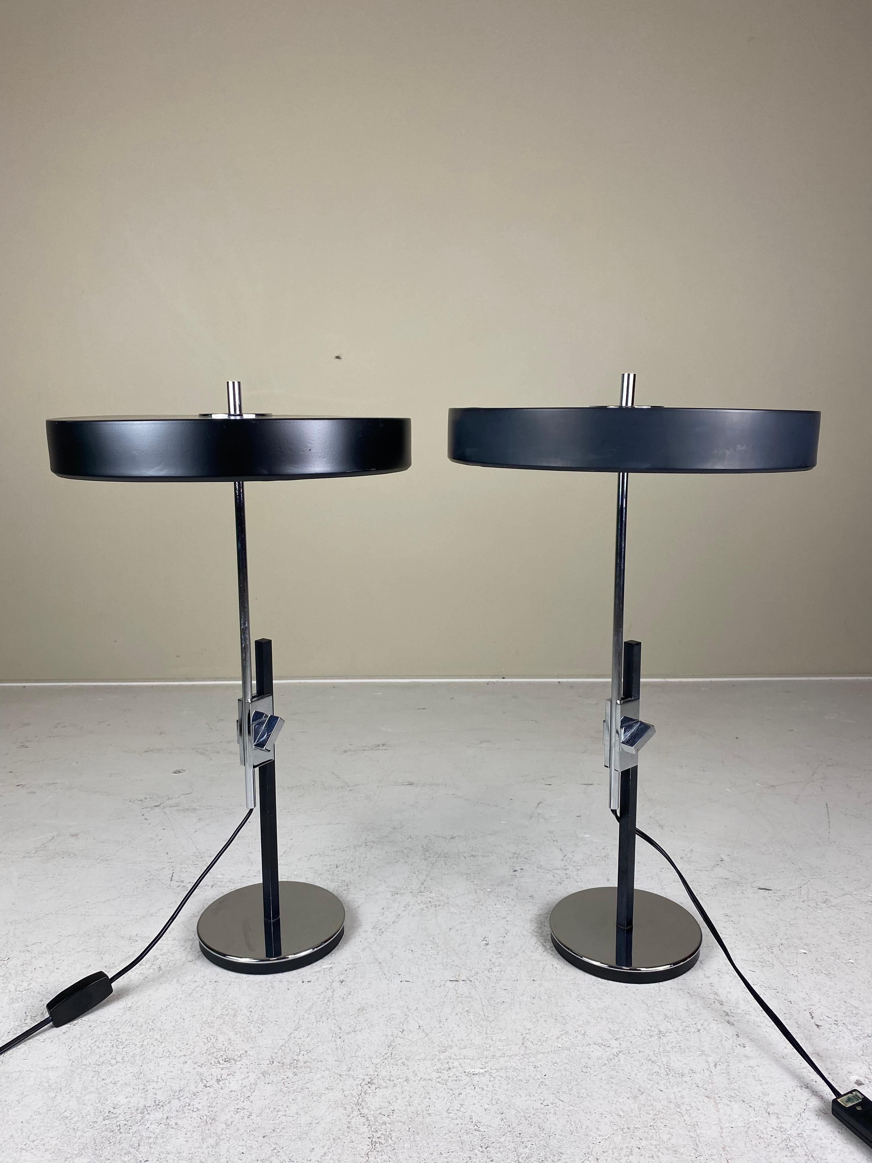 Pair of Kaiser Leuchten no. 6886 ‘President’ Table Lamps, 1960s, Bauhaus For Sale 2