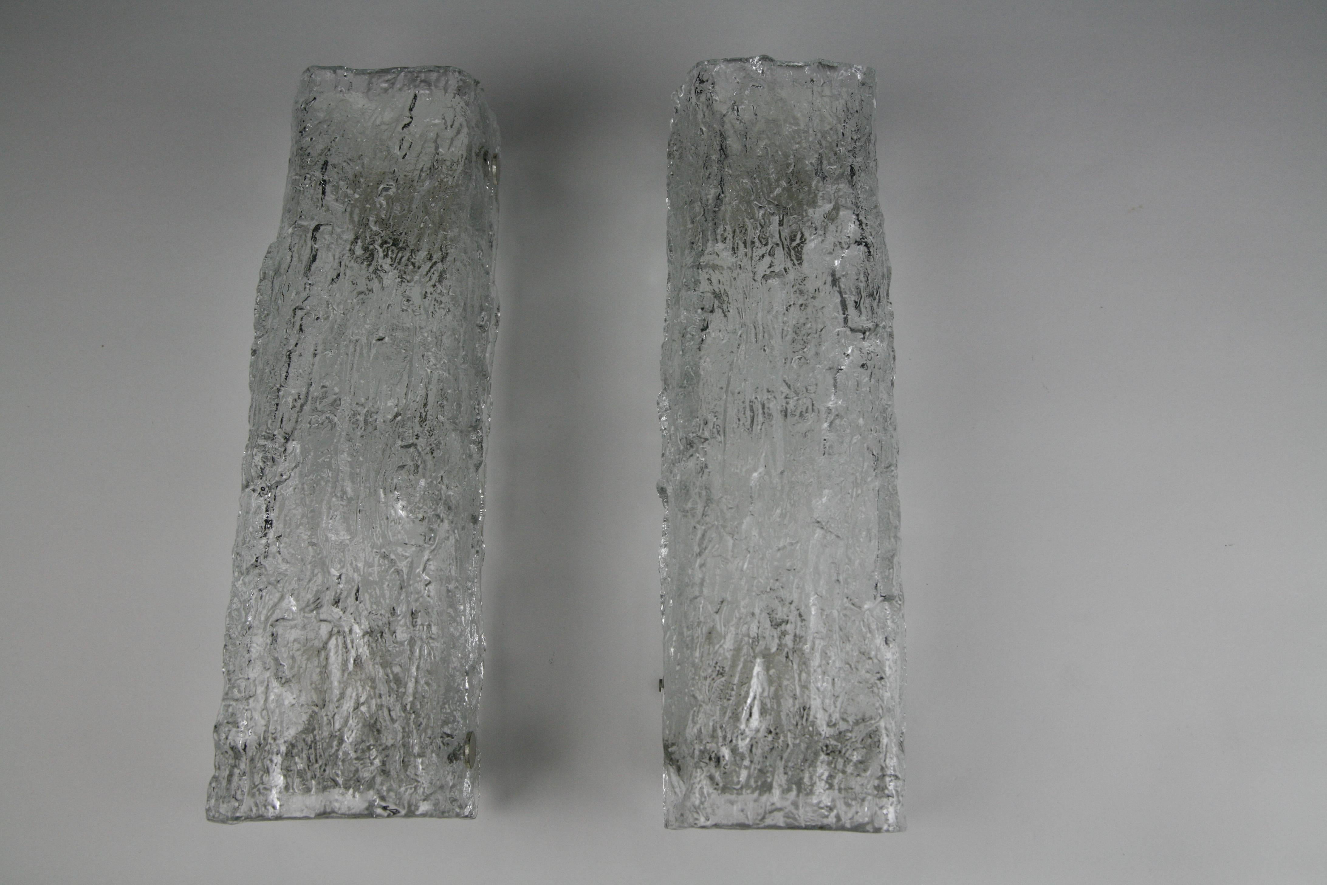 Pair of Kaiser Wall Lights Bend Glass on White Metal Frame, Germany, 1960 For Sale 5