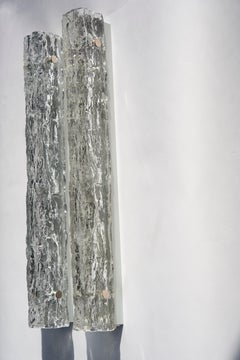 Pair of Kaiser Wall Lights Glass on gray Metal Frame, Germany, 1960