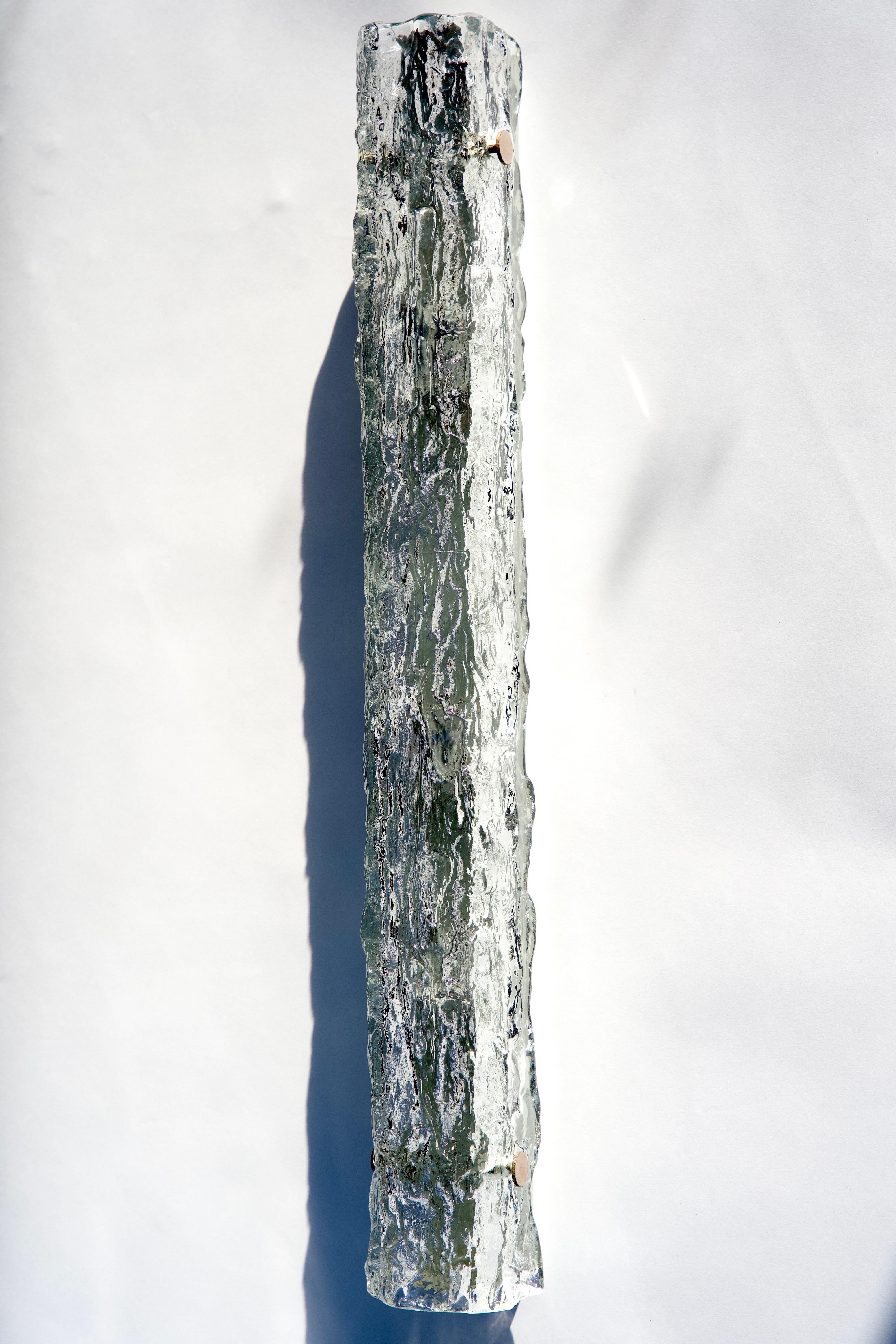 Mid-Century moderno Coppia di applique Kaiser in vetro su struttura in metallo grigio, Germania, 1960 in vendita