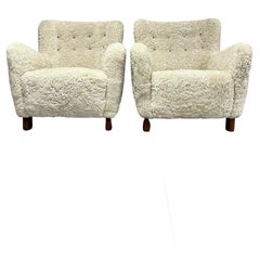 Pair of Kaj Christensen Lowback Lounge Chairs, Denmark 1930’s