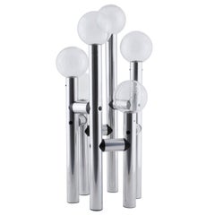 Paar Kalmar Atomic-Steh- oder Tischlampen 'RS 6 TL', Aluminiumglas, 1970