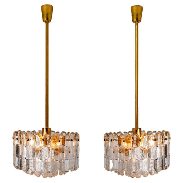 Pair of Kalmar Chandeliers or Pendant Lights
Palazzo
, Gilt Brass and Glass