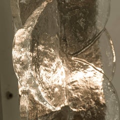 Pair of Kalmar Citrus Swirl Ice Glass Wall Lights, Austria, 1969