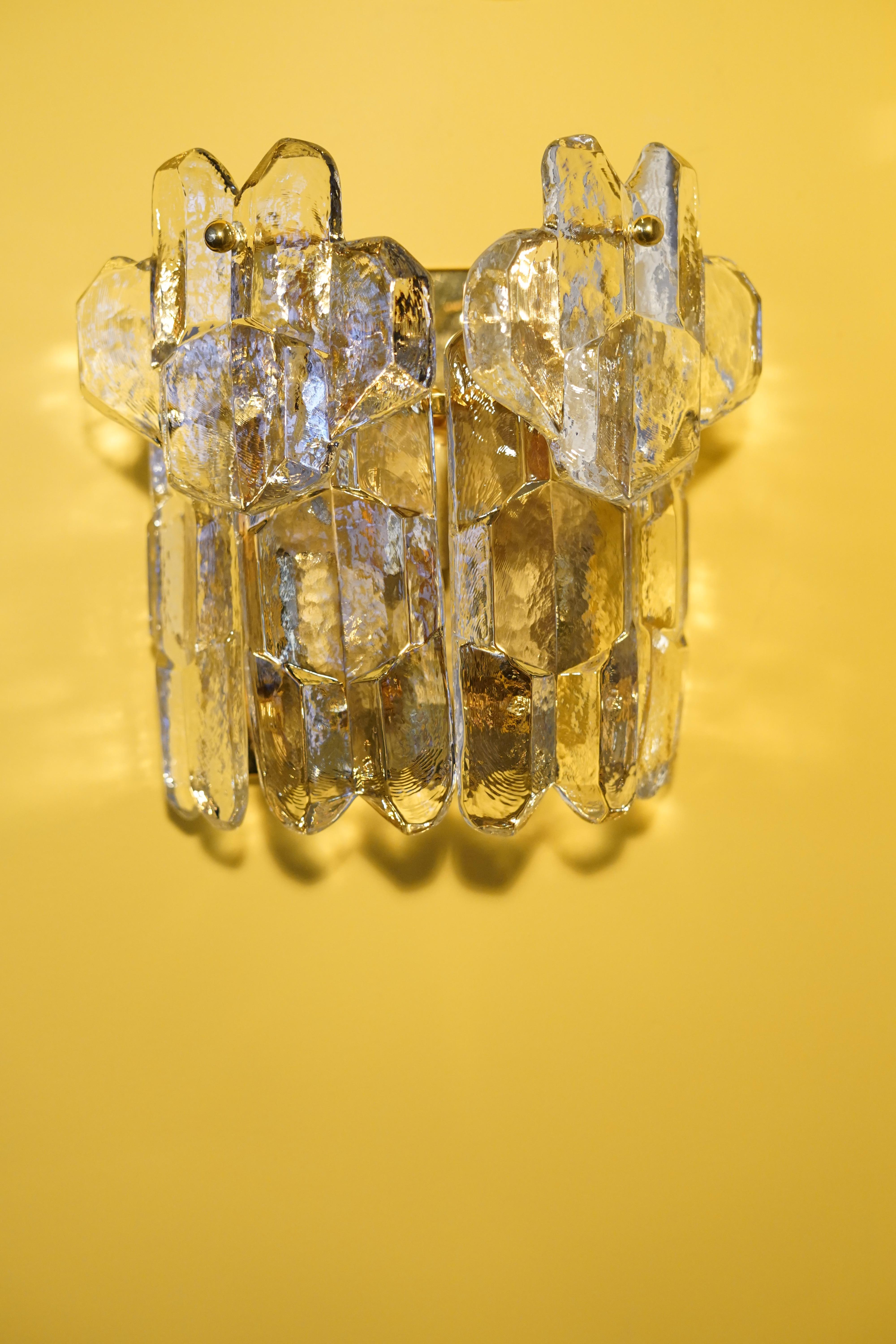 Paire d'appliques en cristal Kalmar Palazzo, Vienne, Autriche, 1970 en vente 9
