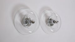 Pair of J.T. Kalmar Wall Sconces, Chrome and Glass, Austria, 1970s
