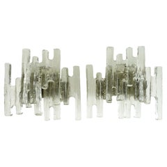 Pair of Kalmar glass Sconces, Vienna Austria, 1970
