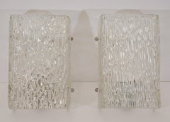 Pair of Kalmar Ice Glass Sconces
