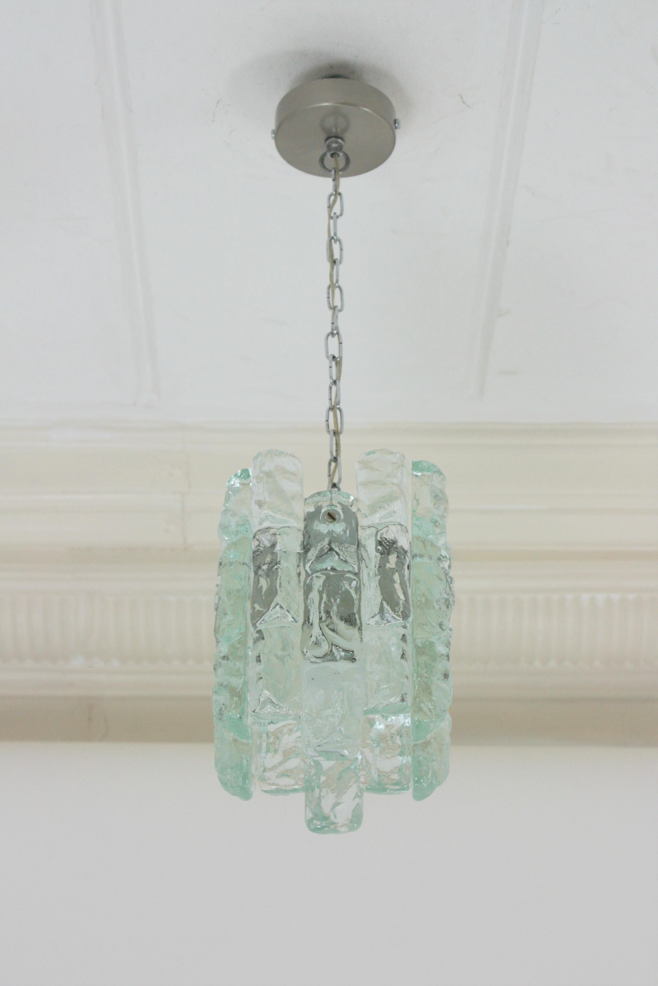 Pair of Kalmar Ice Glass Wall Sconces, 1960s For Sale 6