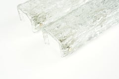 Pair of Kalmar/Kaiser Wall Lights Bend Glass on White Metal Frame, Germany, 1960