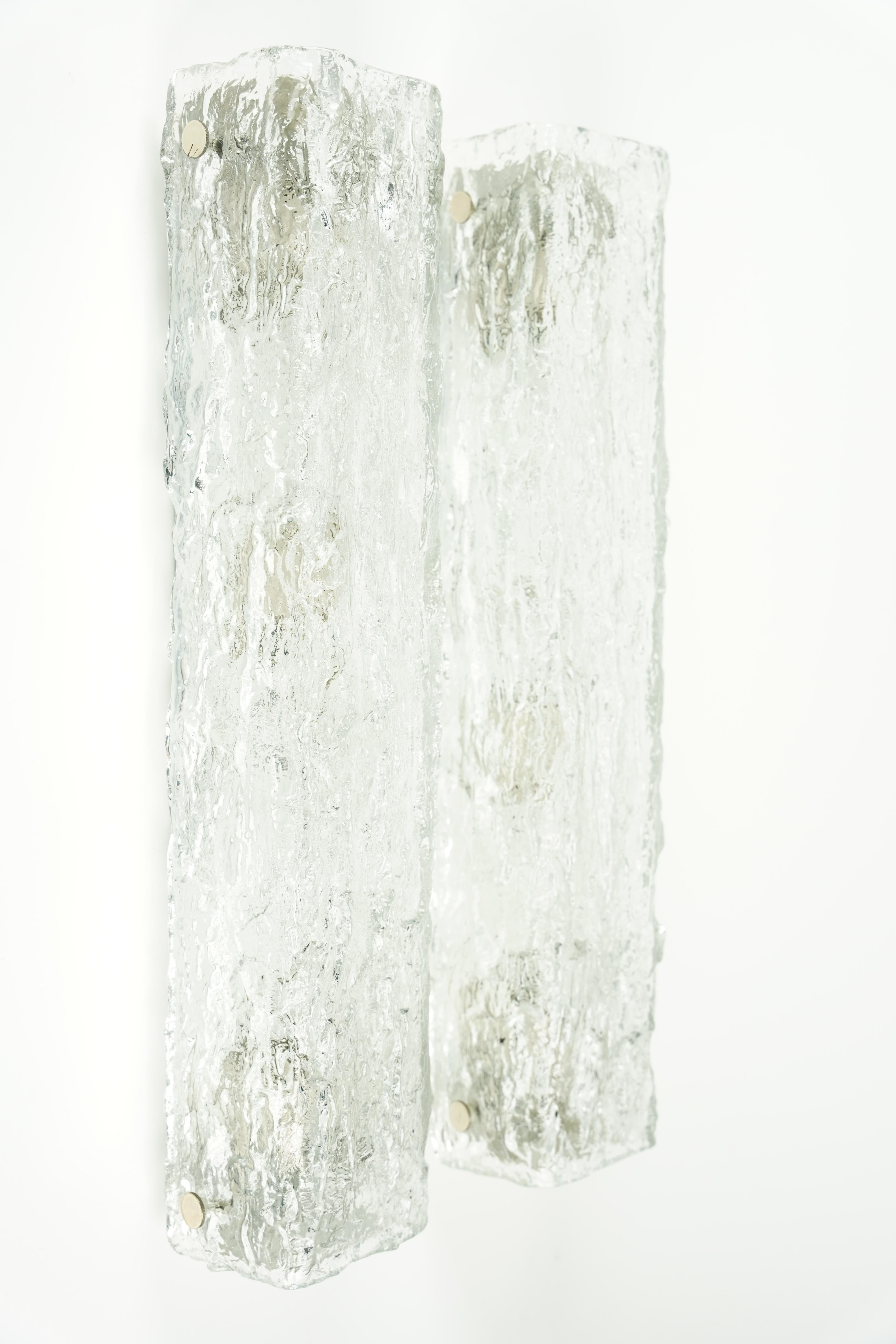 Métal Paire de Lights Kaiser Verre coudé sur cadre en métal blanc, Allemagne, 1960 en vente