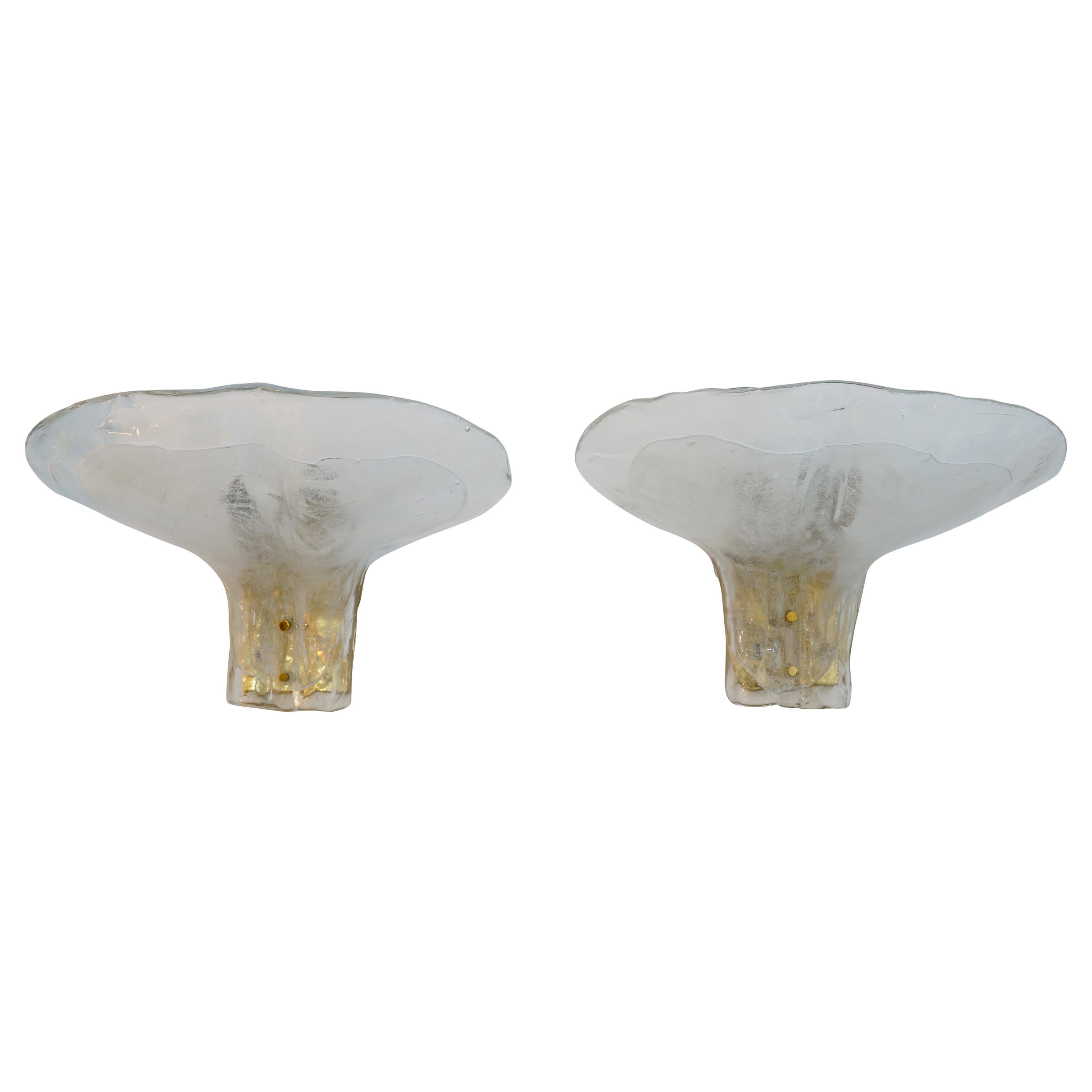 Pair of Kalmar Murano Glass Sconces