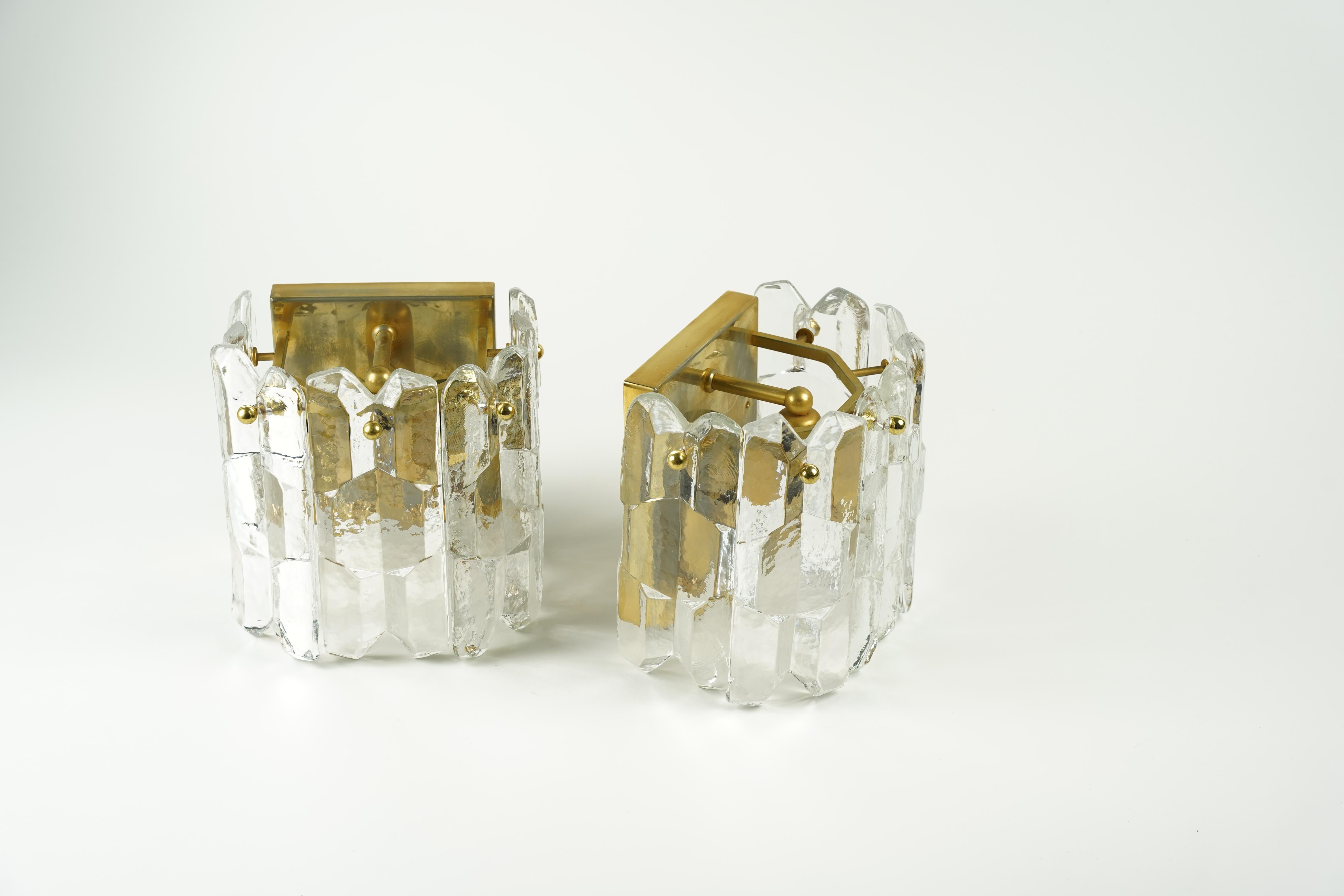 Pair of Kalmar Palazzo Crystal Sconces, Vienna Austria, 1975 In Fair Condition For Sale In Bronx, NY