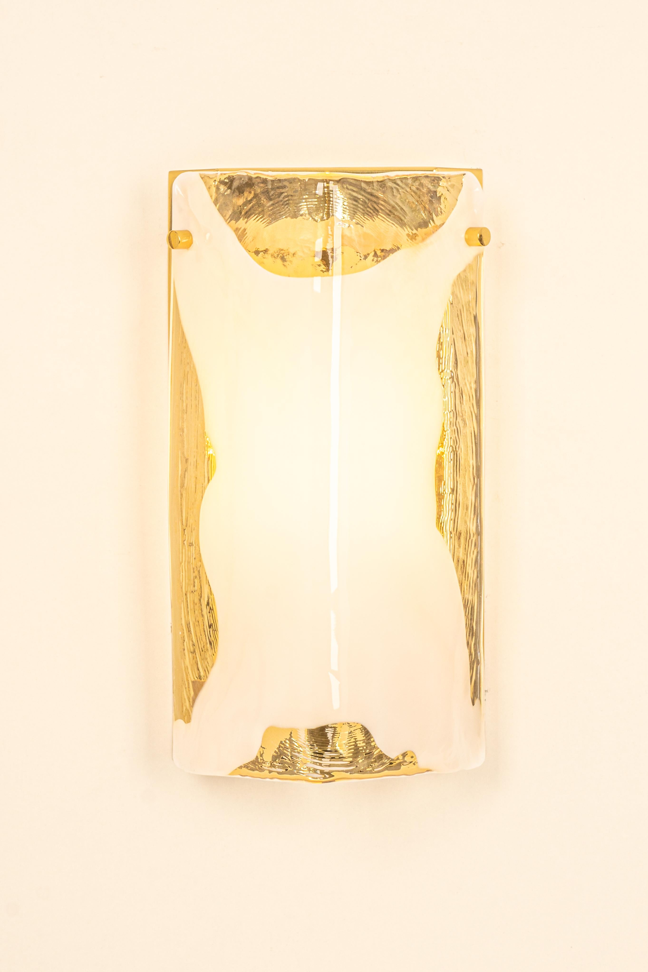 Glass 1 of 2 Kalmar Murano Sconce Wall Light, Austria, 1960s For Sale