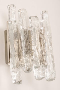 1 of 2 Pairs of Midcentury Kalmar Wall Sconces with Murano Glass, Austria, 1960s