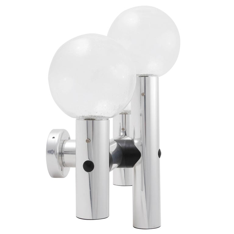 Pair of Kalmar Sputnik Sconces Wall Lights 'RS 3 WA', Aluminum Glass