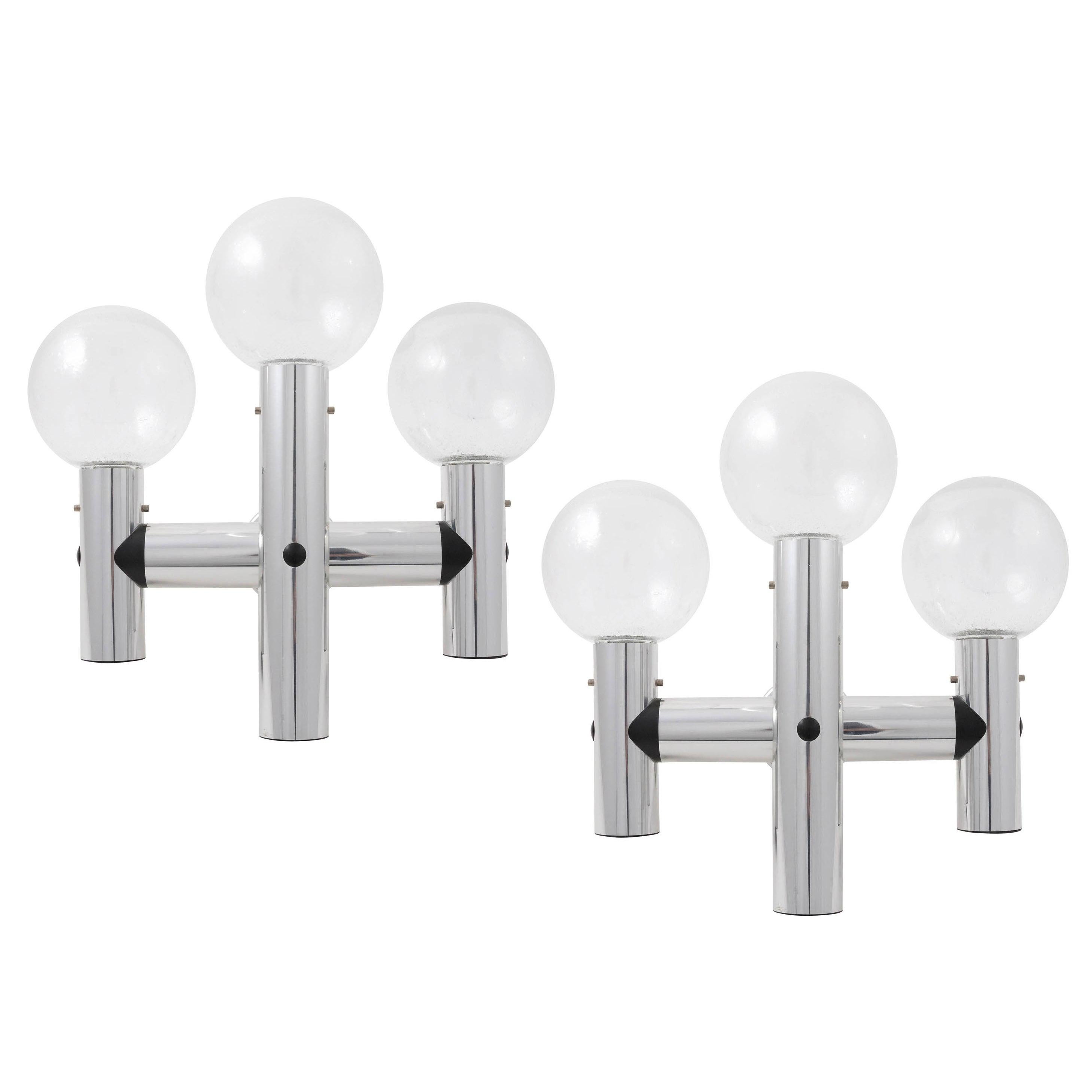 Pair of Kalmar Sputnik Sconces Wall Lights 'RS 3 WA', Aluminum Glass, 1970