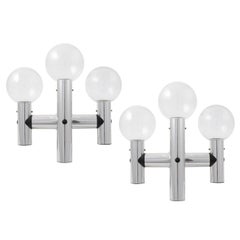 Used Pair of Kalmar Sputnik Sconces Wall Lights 'RS 3 WA', Aluminum Glass, 1970