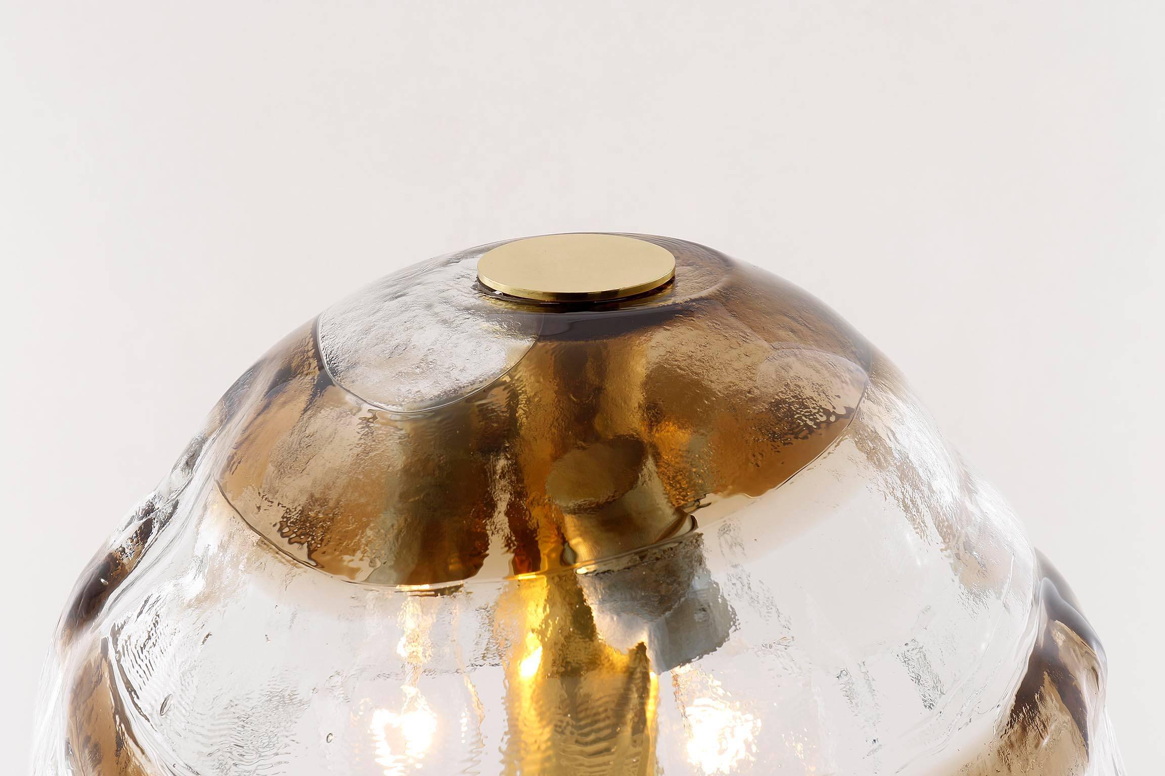 Pair of Kalmar Table Lamps 'Dom', Brass and Murano Glass, 1970 2