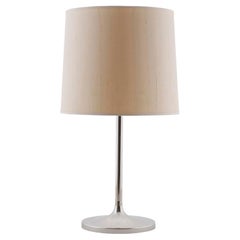 Paar Kalmar-Tischlampen mit Tulpenfuß, poliertes Nickel, beigefarbener Schirm, 1970