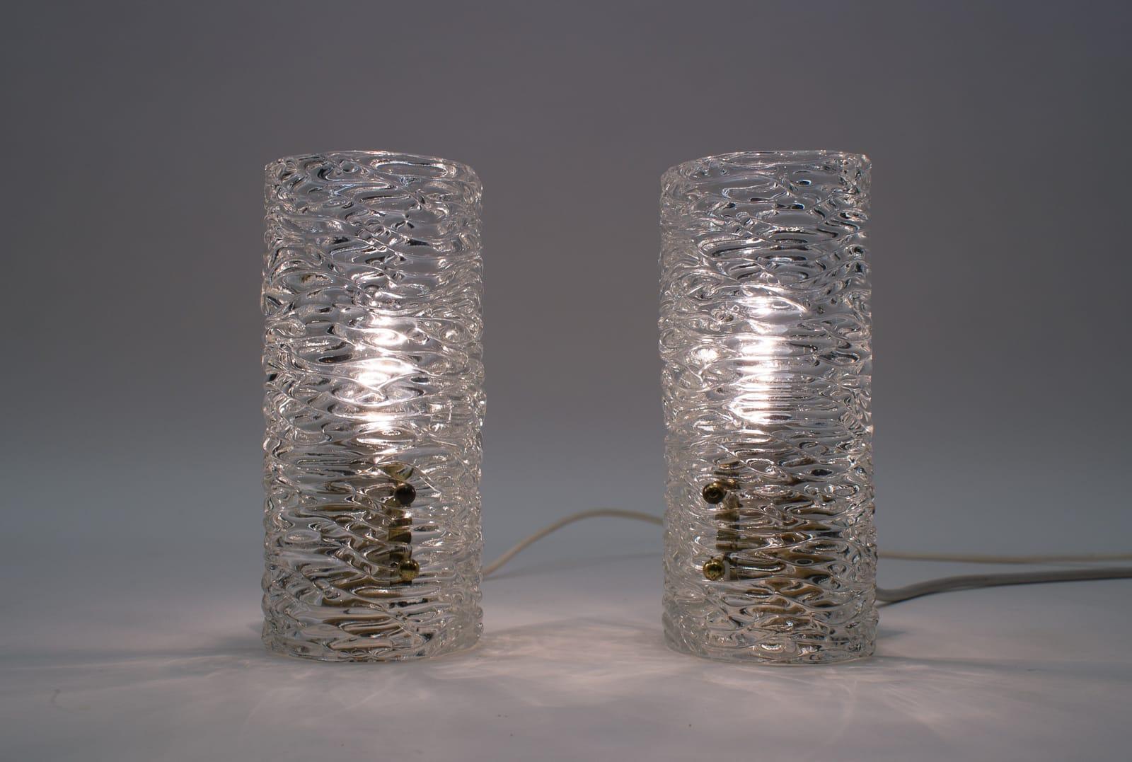 Paire d'appliques murales en verre texturé Kalmar, vers 1960 en vente 4