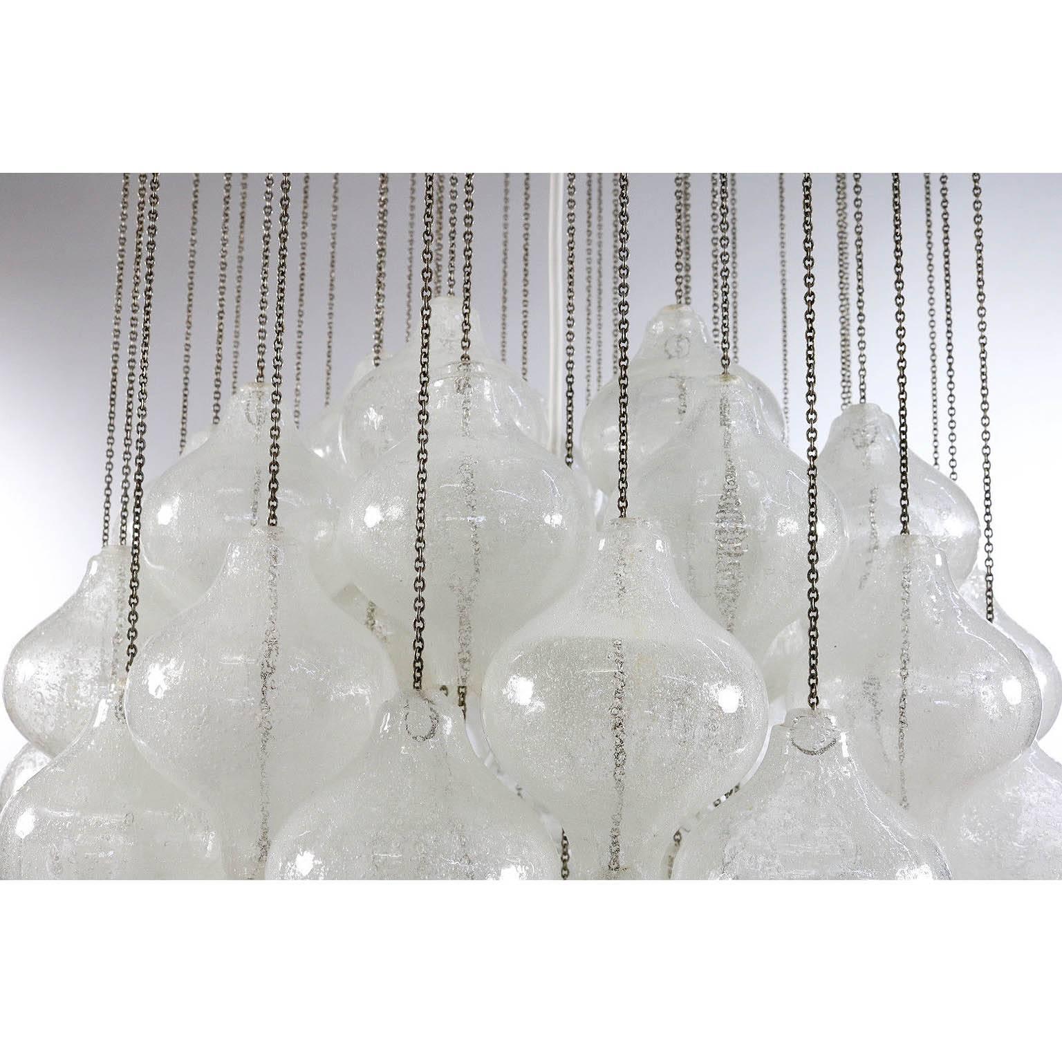 Late 20th Century Pair of Kalmar 'Tulipan' Chandeliers Pendant Lights, 1970s For Sale