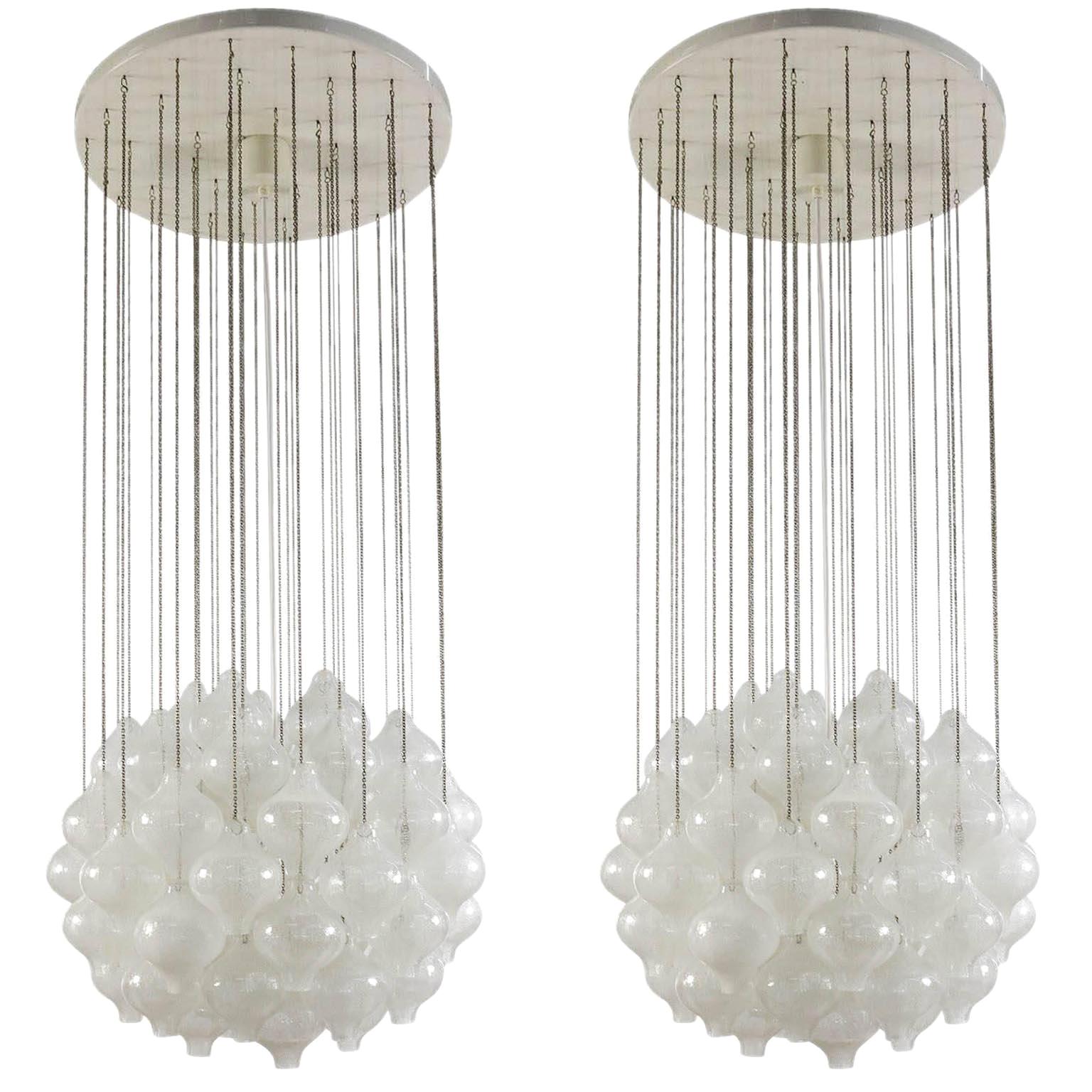 Pair of Kalmar 'Tulipan' Chandeliers Pendant Lights, 1970s
