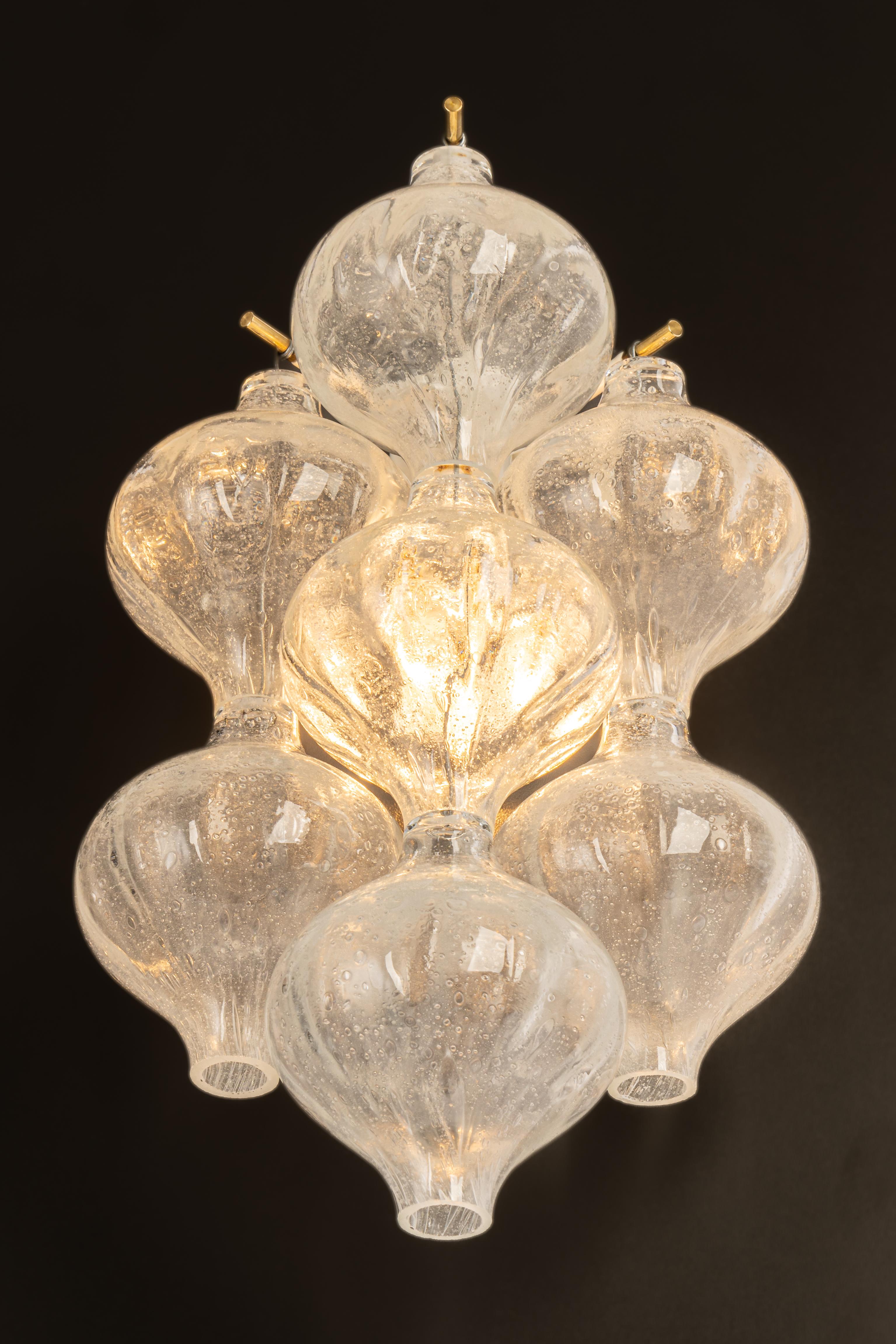 Murano Glass Pair of Kalmar 'Tulipan' Sconces Wall Lights, Austria, 1970s