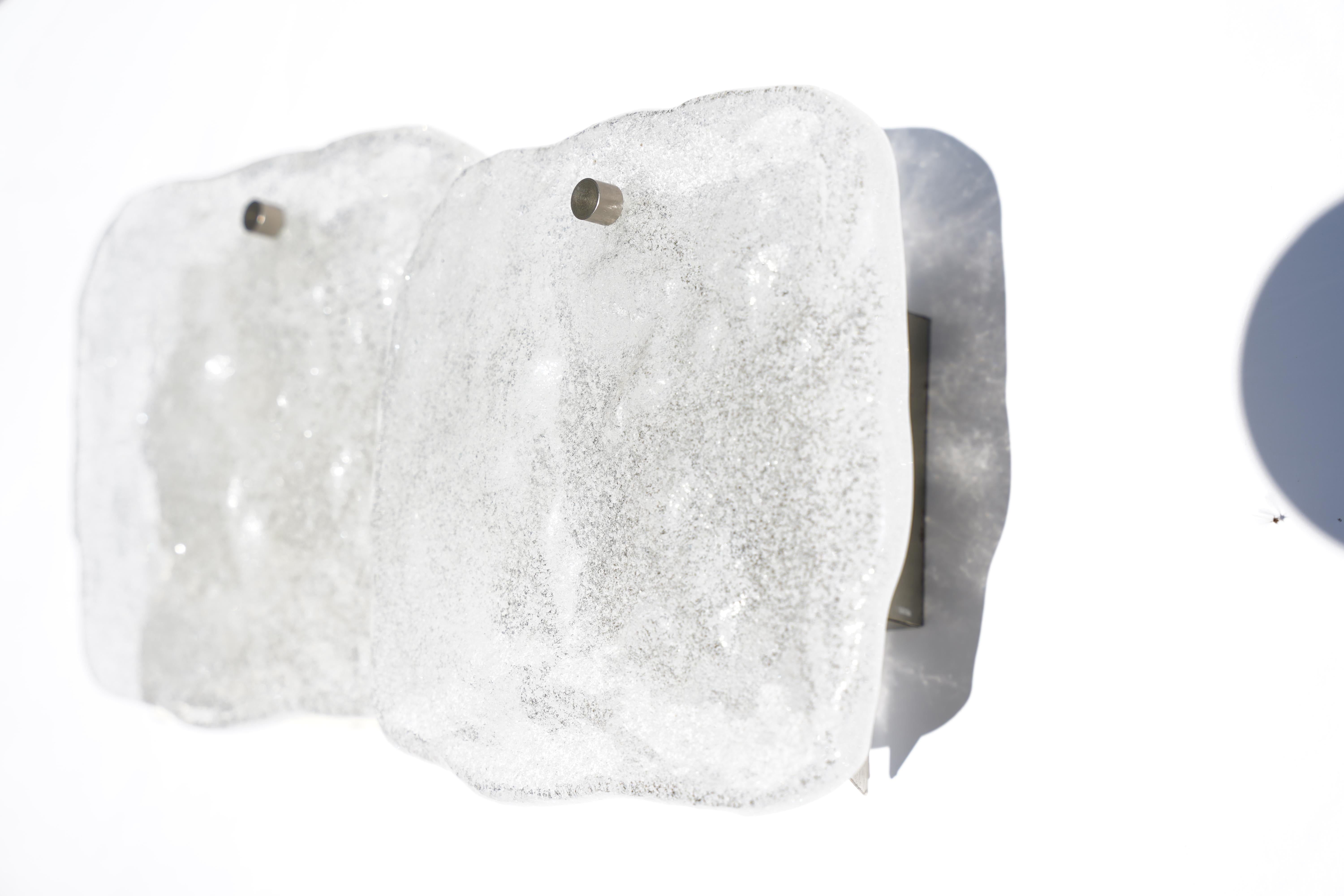 Pair of Kalmar Wall Light doubl bubbleGlass chrome sconce, Vienna Austria, 1970s In condizioni buone in vendita a Bronx, NY