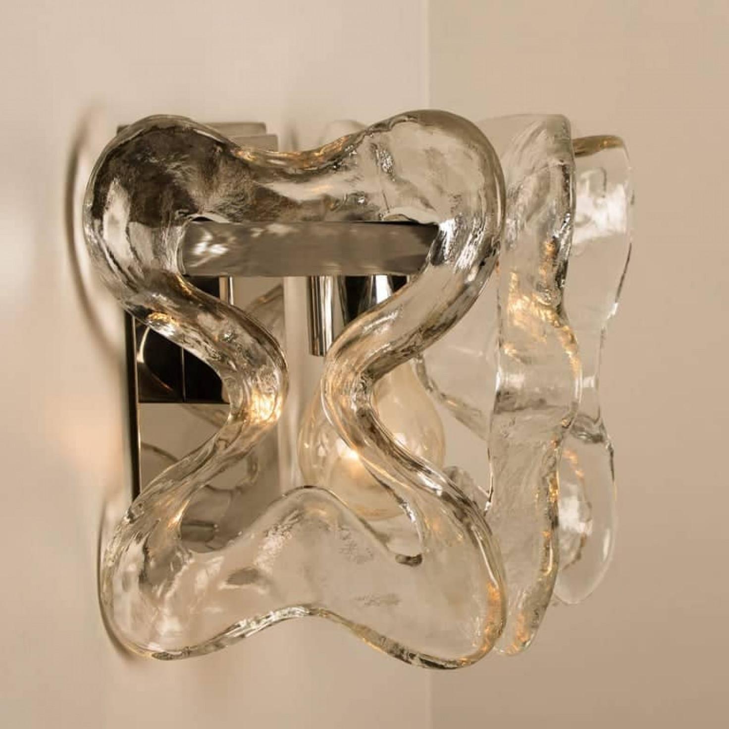 Verre de Murano Paire d'appliques ou de lampes murales Kalmar, modèle Catena, par J.T. Kalmar, Autriche en vente