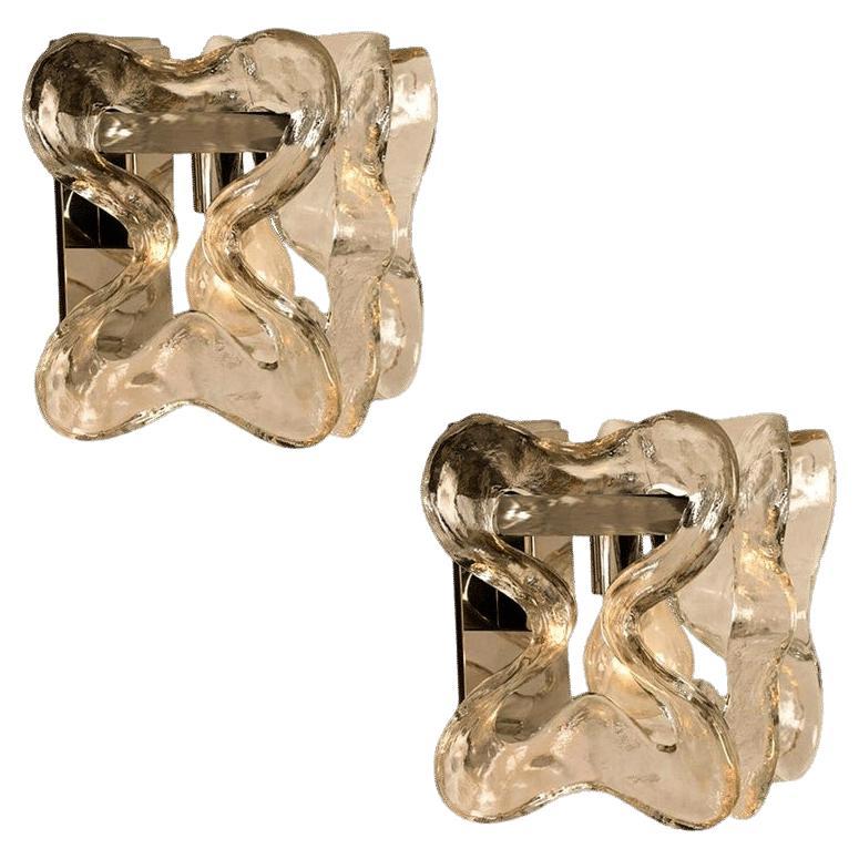 Pair of Kalmar Wall Sconces or Lights Model "Catena" by J.T. Kalmar, Austria