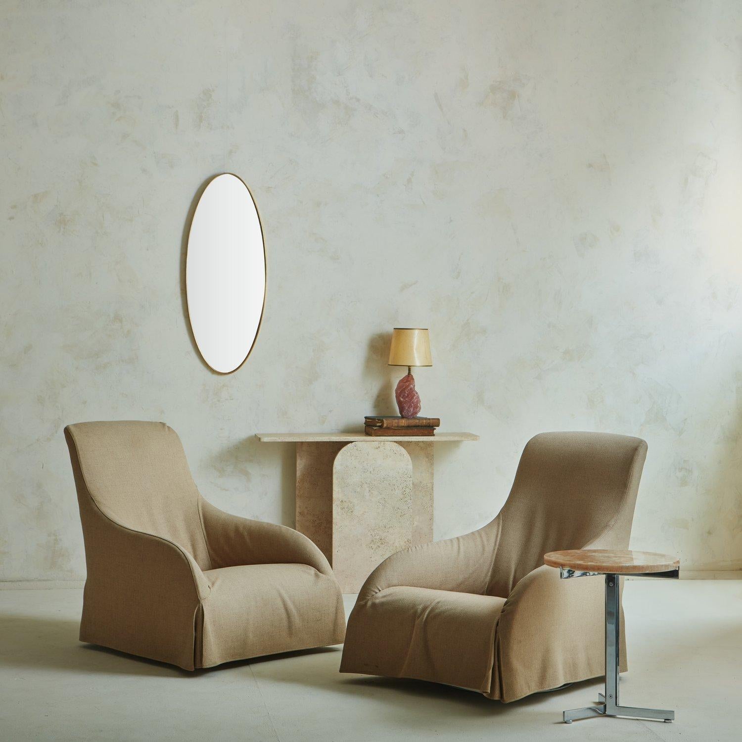 Modern Pair of ‘Kalos’ Swivel Lounge Chairs with Slipcover by Antonio Citterio, 2000s