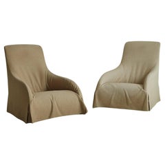 Pair of ‘Kalos’ Swivel Lounge Chairs with Slipcover by Antonio Citterio, 2000s