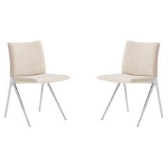 Pareja de sillas auxiliares Kape IF7 en tejido Barnum 101 y aluminio pulido para &T