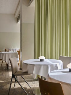 Pair of Kape Side Chairs in Gabriel/Grain 61252 Fabric & Polished Aluminium, &T