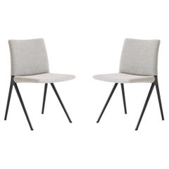 Pair of Kape Side Chairs in Kvadrat/Clay 003 Fabric & Warm Black Aluminium for&T