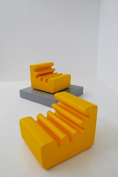 Pair of "Karelia" Yellow Armchairs by Liisi Beckmann for Zanotta, 1970s