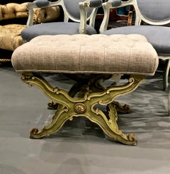 Pair of Carved X-Benches or Stools