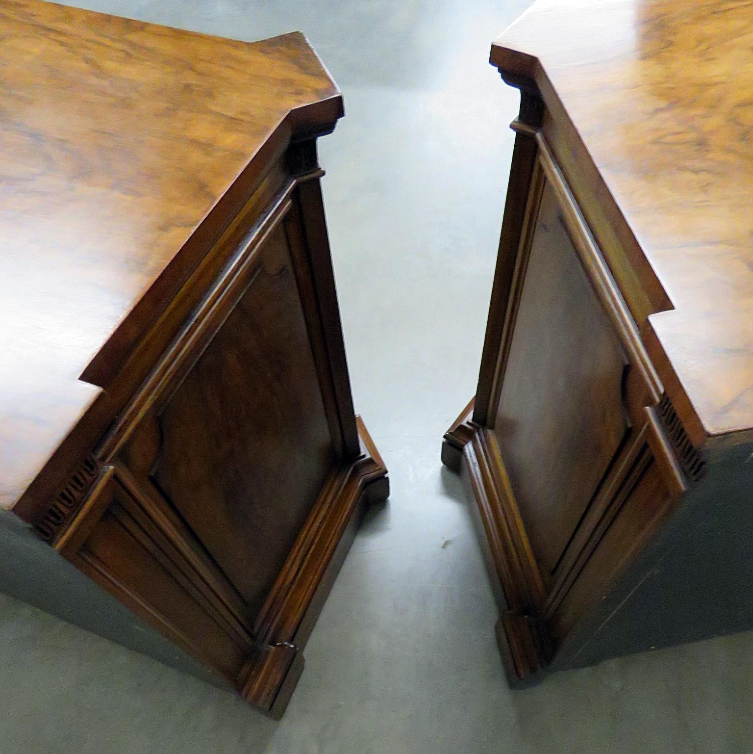 Large Pair of Circassian Walnut Karges Commodes Night Stands Nightstands  6