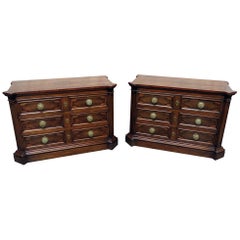 Large Pair of Circassian Walnut Karges Commodes Night Stands Nightstands 
