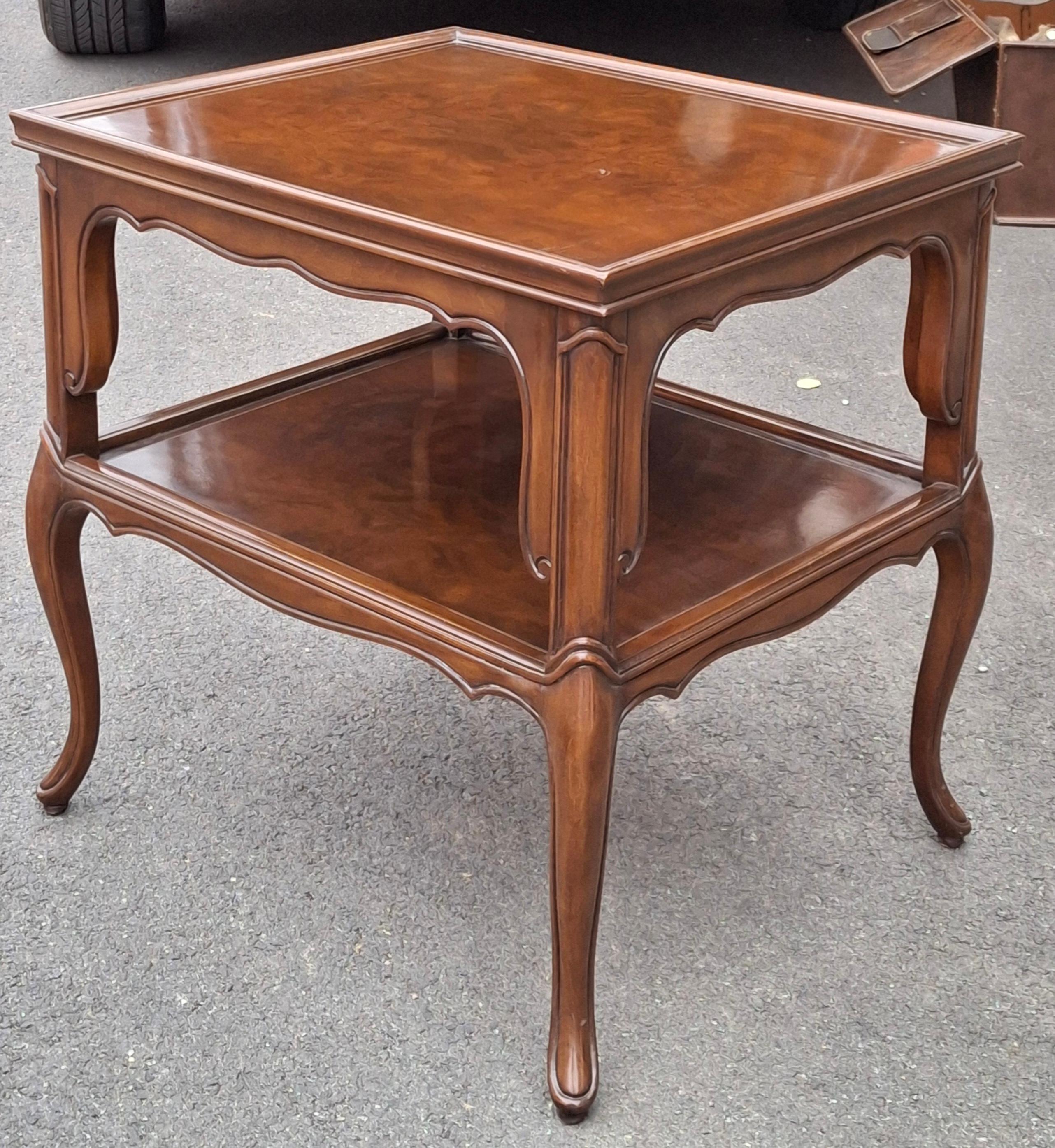 Pair of Karges Furniture Provincial Mahogany Tiered Side Tables For Sale 6