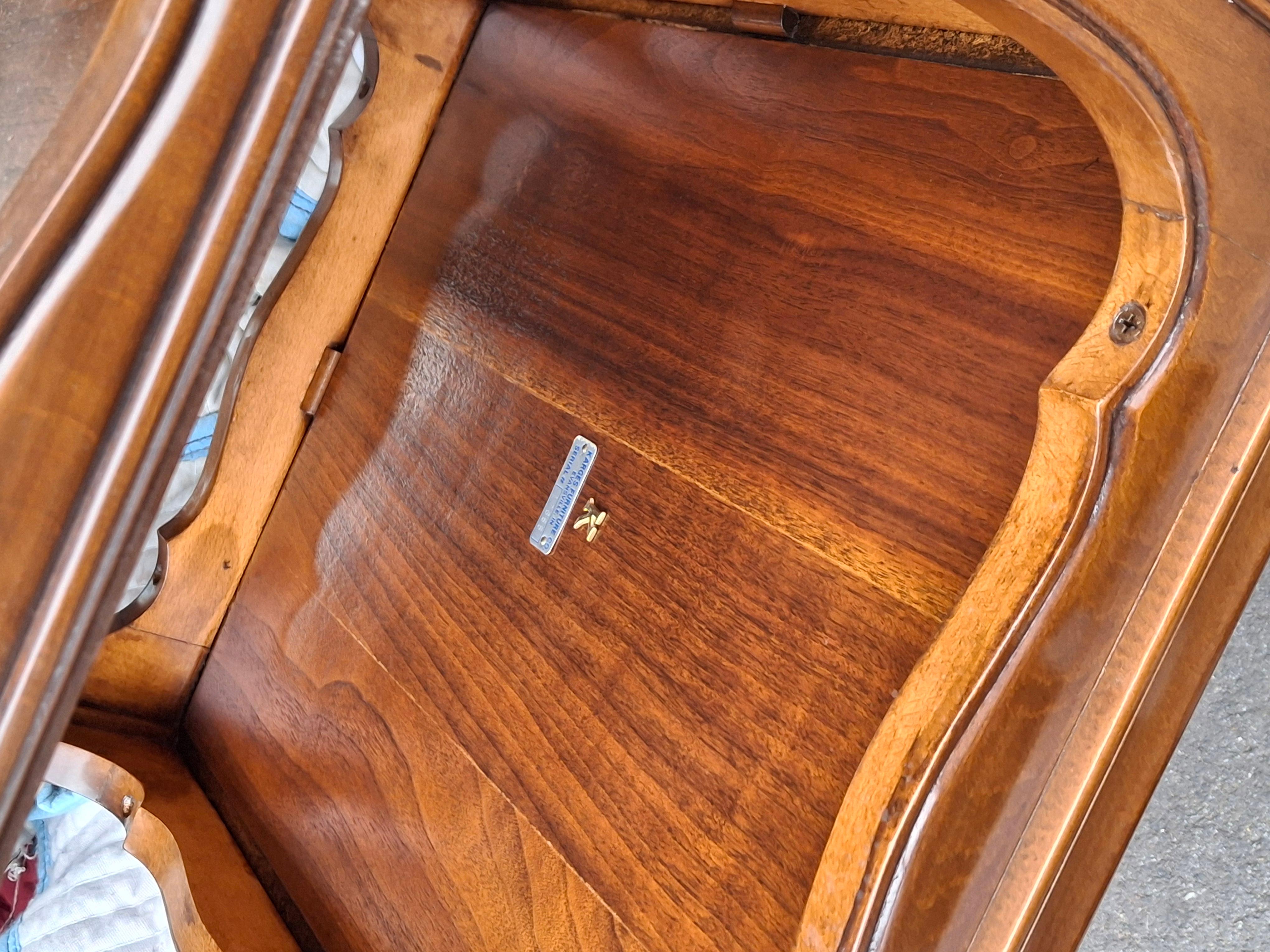 Pair of Karges Furniture Provincial Mahogany Tiered Side Tables For Sale 9