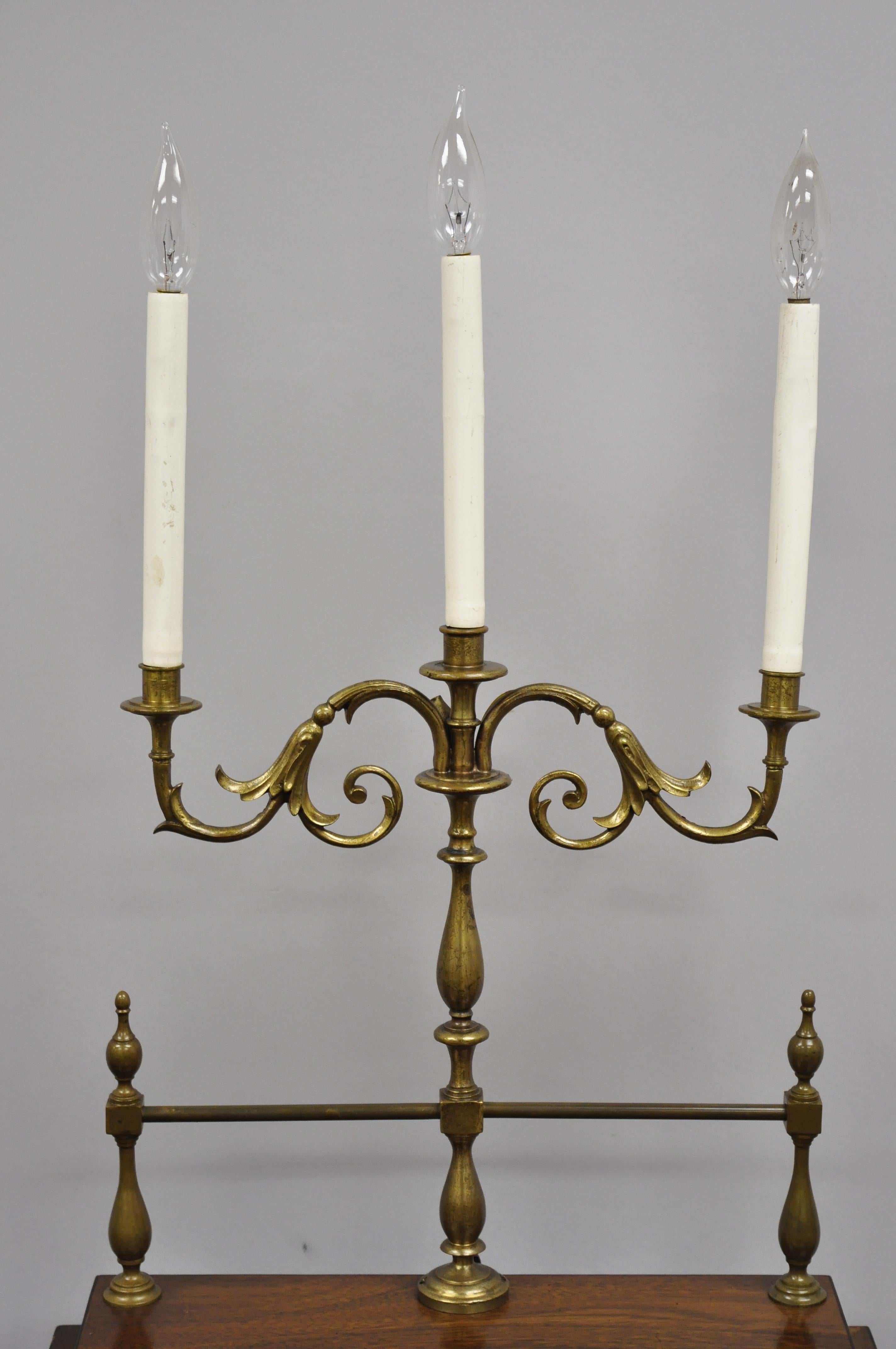 20th Century Pair of Karges Mahogany Tall Pedestal Side Cabinets Sideboard with Candelabras