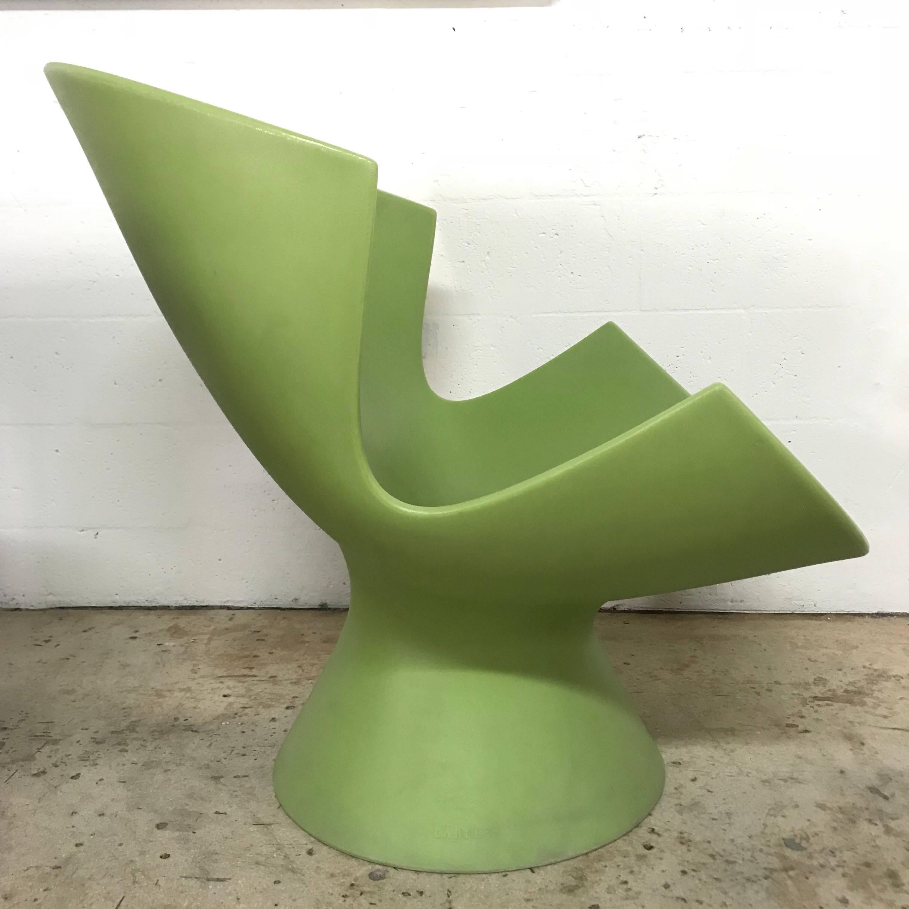 Indoor / Outdoor chairs designed by Karim Rashid for Label in the Kiwi Green colorway