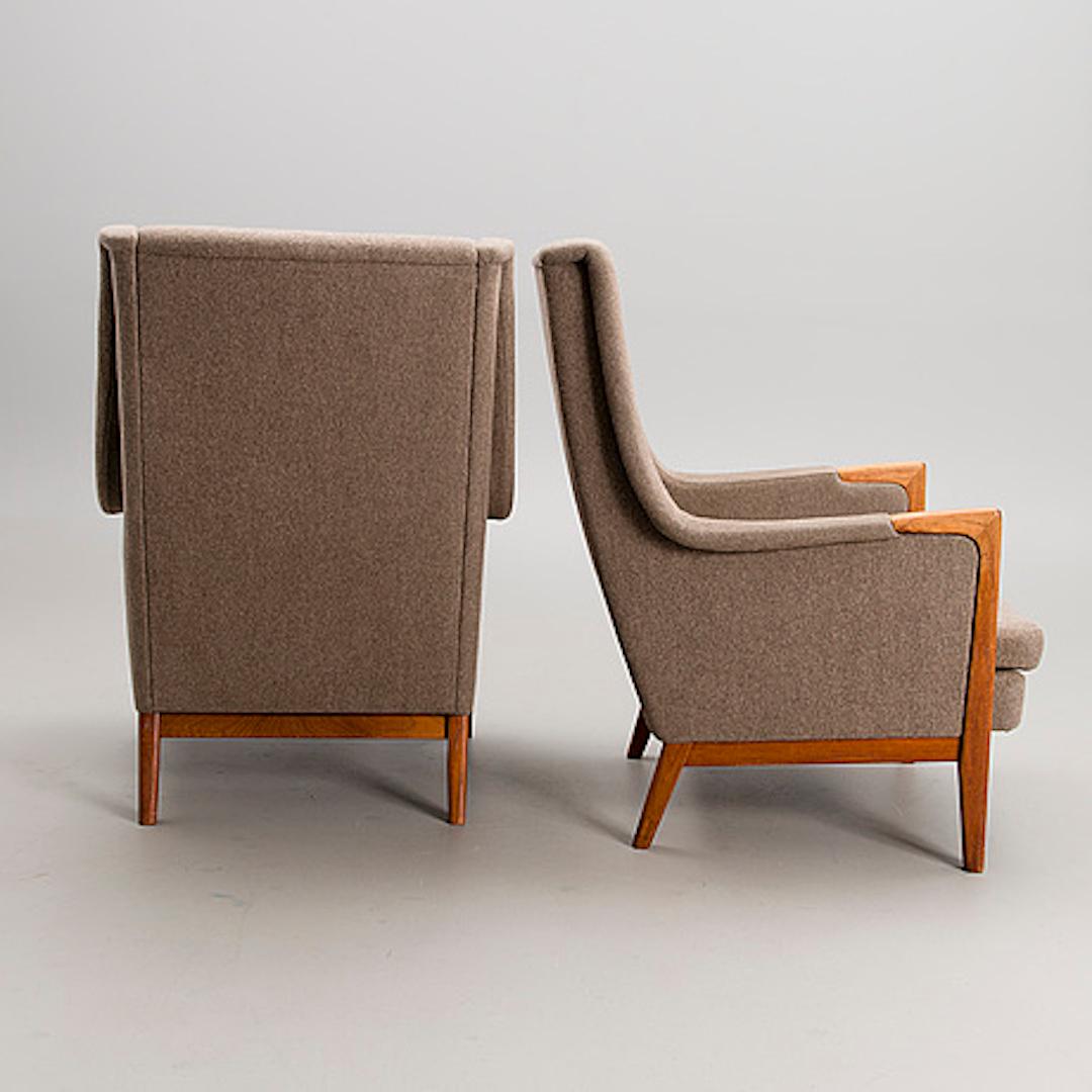 Svedese Coppia di poltrone Karl-Erik Ekselius per Joc Mobler, 1950, Svezia Design in vendita